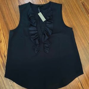 New! J Crew Ruffle Front Top in Satin Crepe NWT